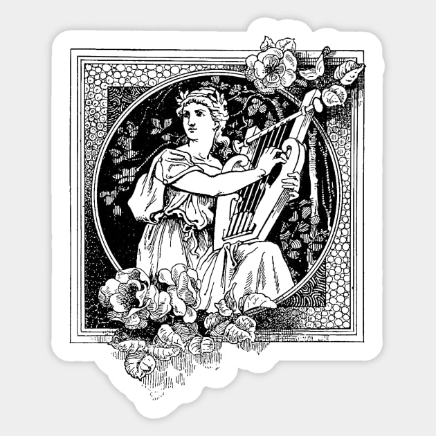 Greek female Character Badge (1862) Sticker by WAITE-SMITH VINTAGE ART